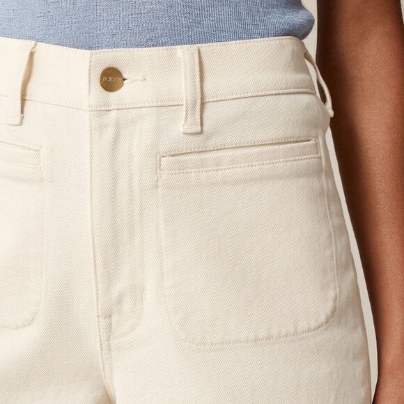 NWT J CREW Petite high-rise flare jean in Ecru Wash - Picture 3 of 10